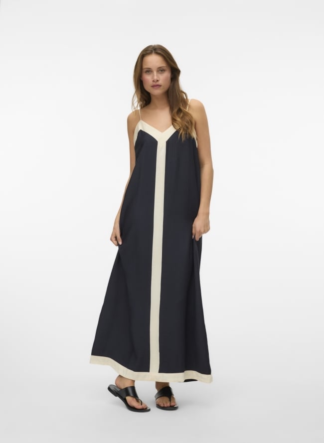 Φόρεμα μάξι με διχρωμία Vero Moda 10329793 - Μαύρο/Μπεζ