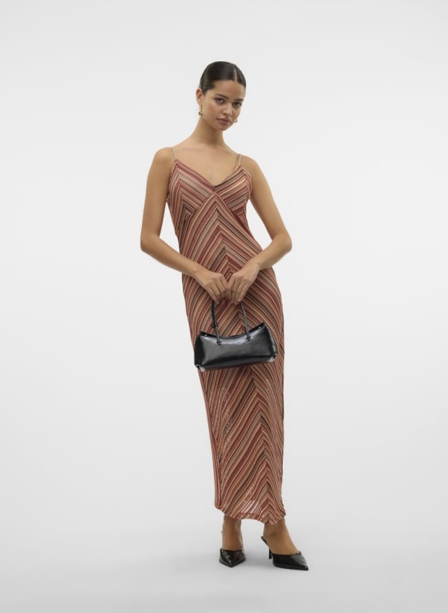Φόρεμα πλεκτό μίντι Vero Moda 10328135 - Πορτοκαλί