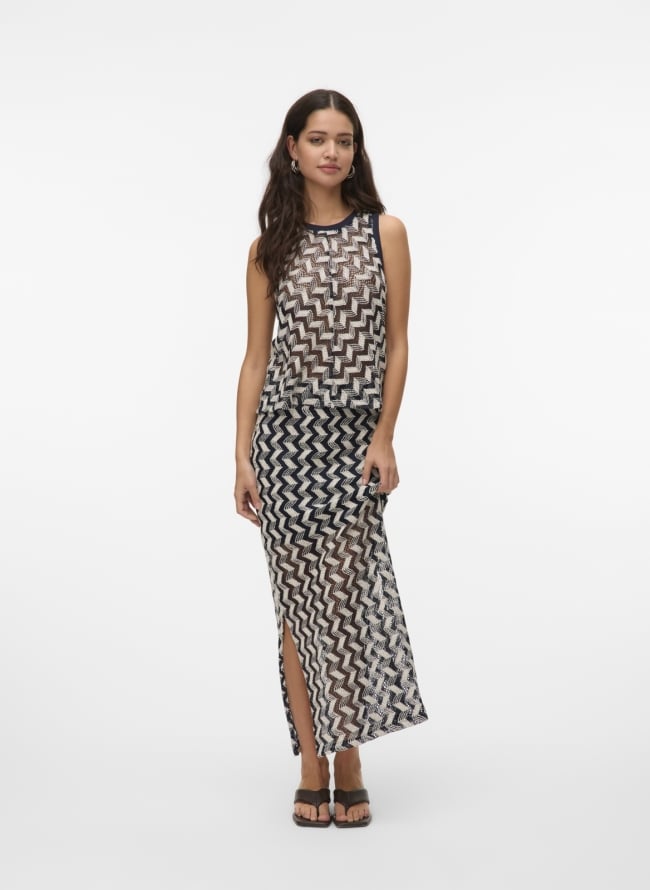 Φούστα μάξι crochet Vero Moda 10327093 - Μπλε σκούρο