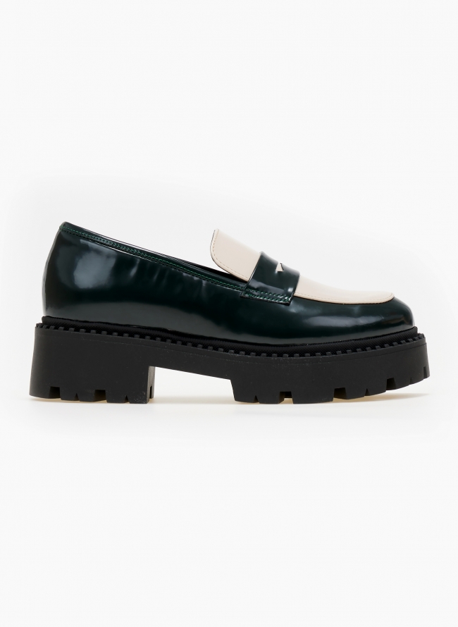 Loafers chunky φλορεντίκ με διχρωμία TFP - Κυπαρισσί