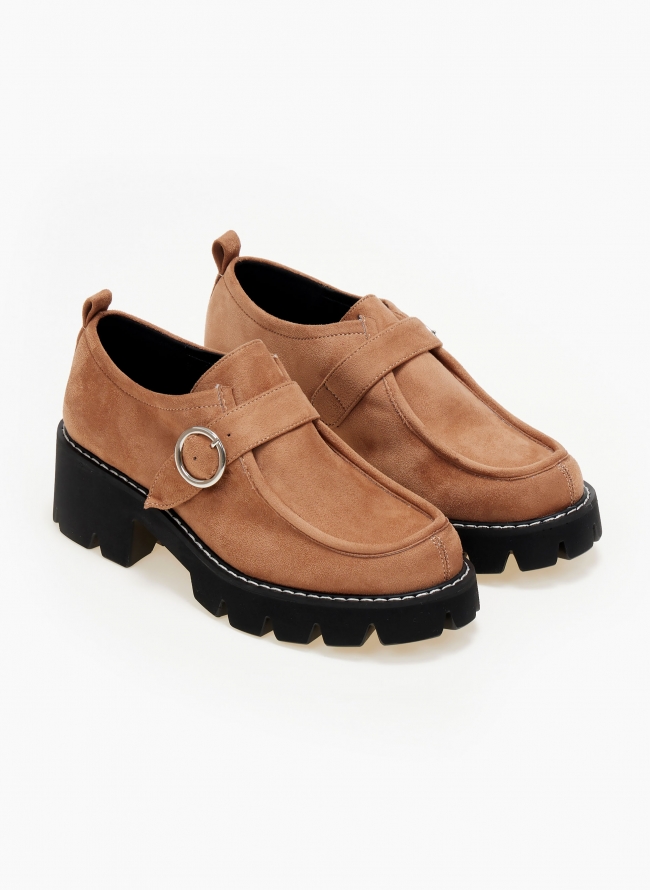 Loafers chunky suede AZAREY - Κάμελ