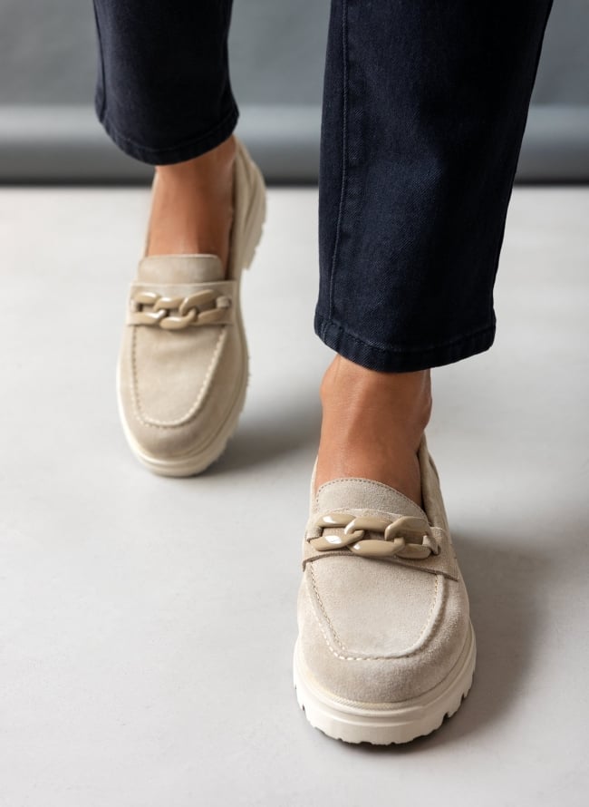Loafers καστόρινα με κρίκους Ragazza 0528 - Μπεζ