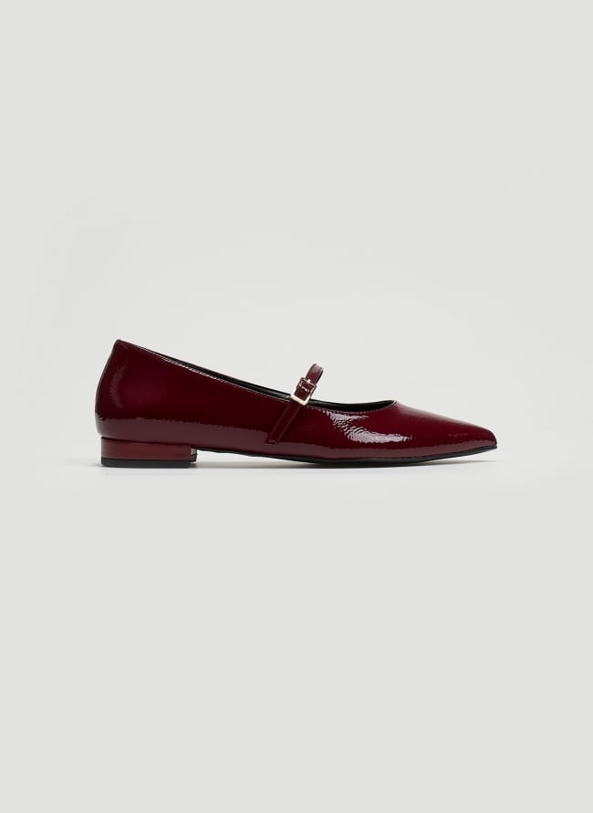 Μπαλαρίνες μυτερές με μπαρέτα TFP - Burgundy