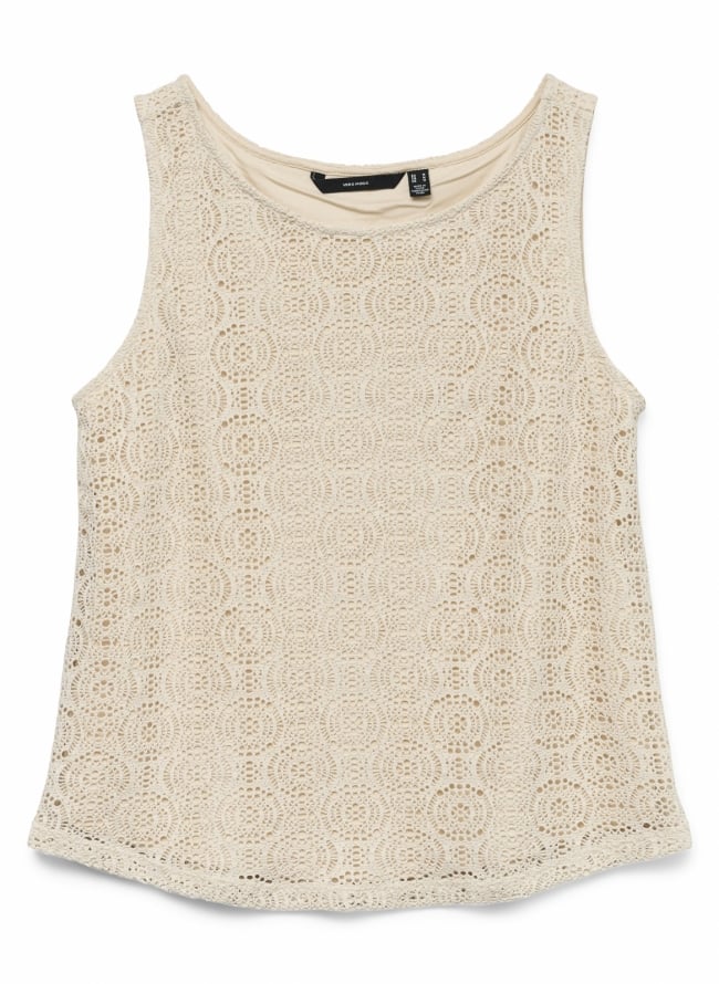 Μπλούζα με πλεκτό σχέδιο Vero Moda 10325032 - Άμμου