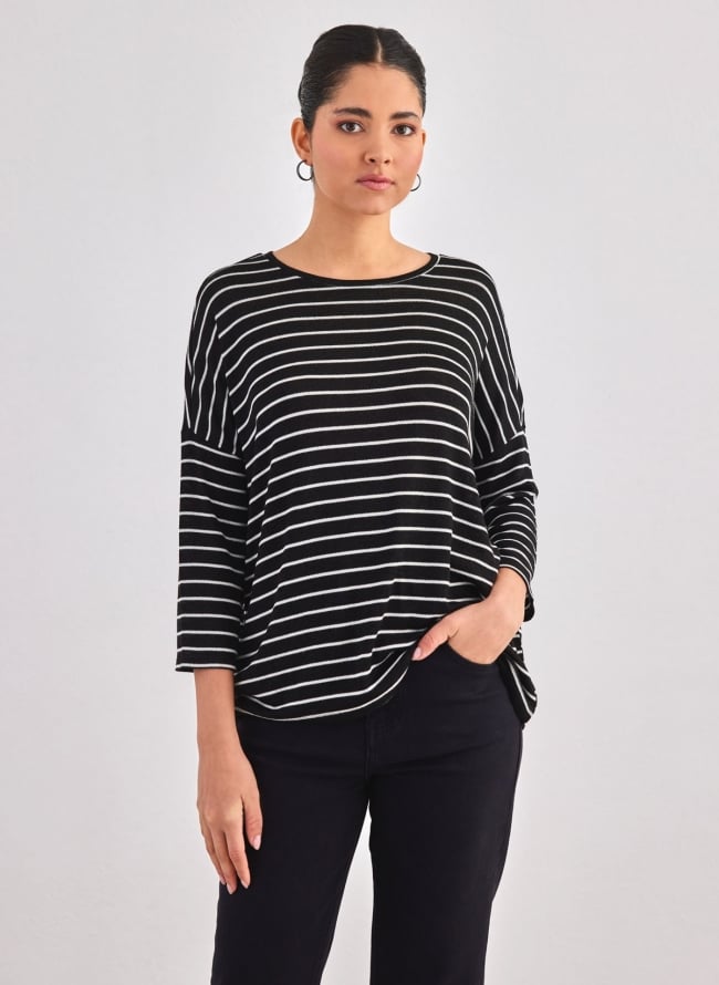 Μπλούζα με ρίγες Vero Moda 10277858 - Μαύρο