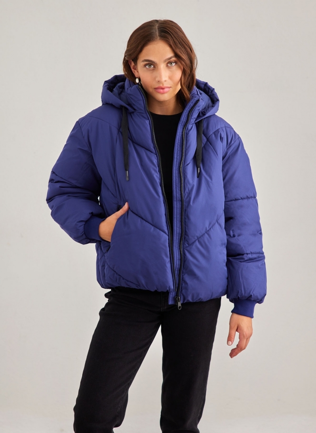 Μπουφάν puffer με κουκούλα VERO MODA 10289447 - Μωβ