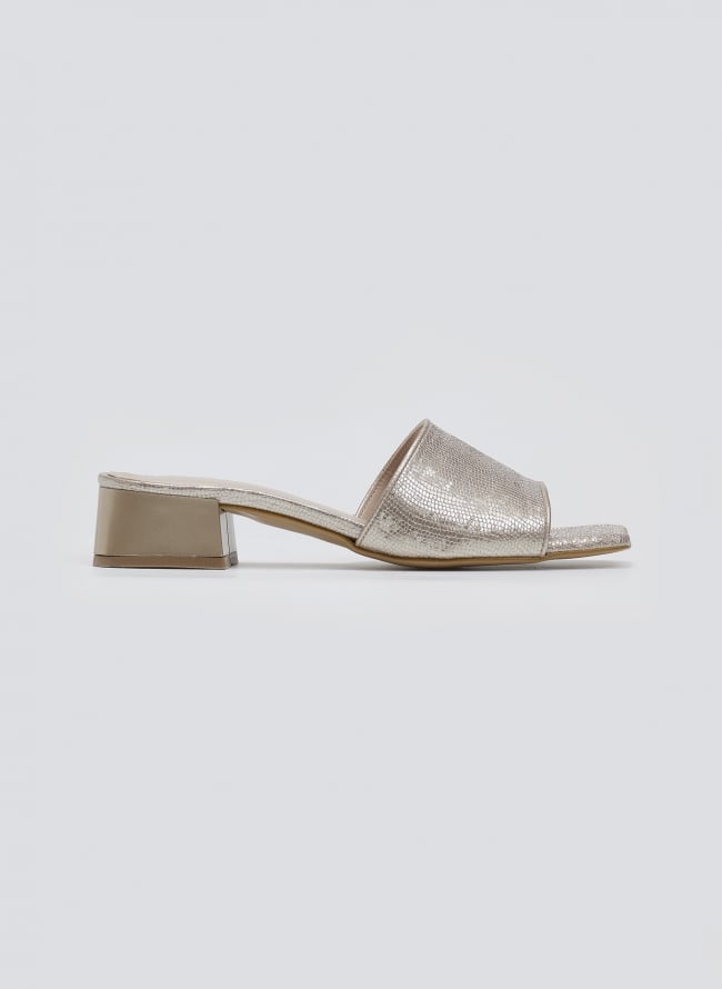 Mules με pattern TFP - Χρυσό