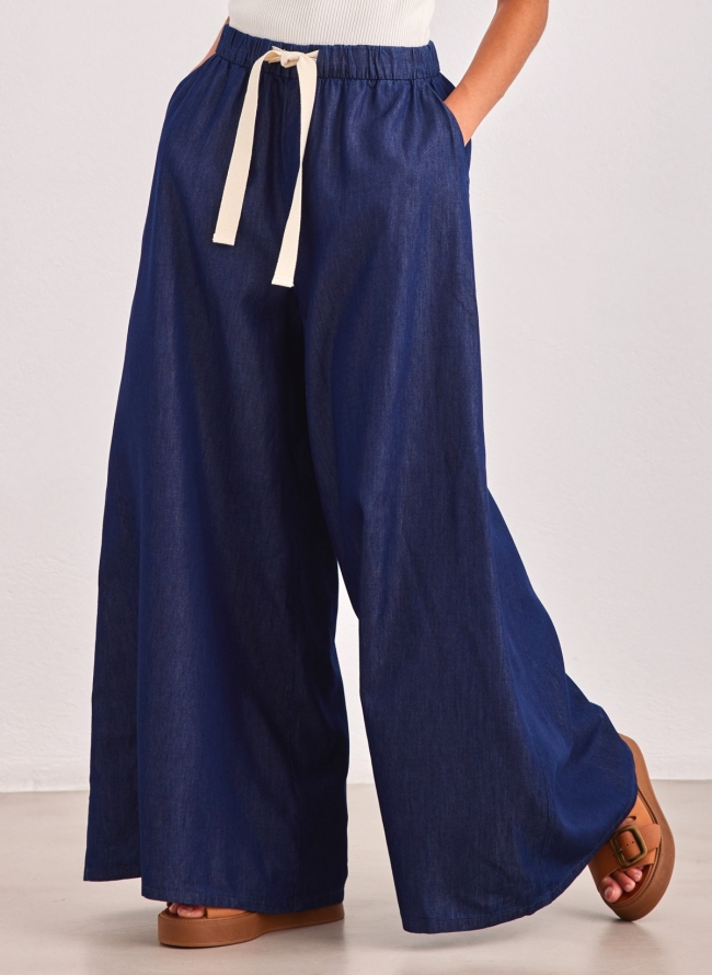 Παντελόνι wide leg ONLY 15319421 - Μπλε σκούρο