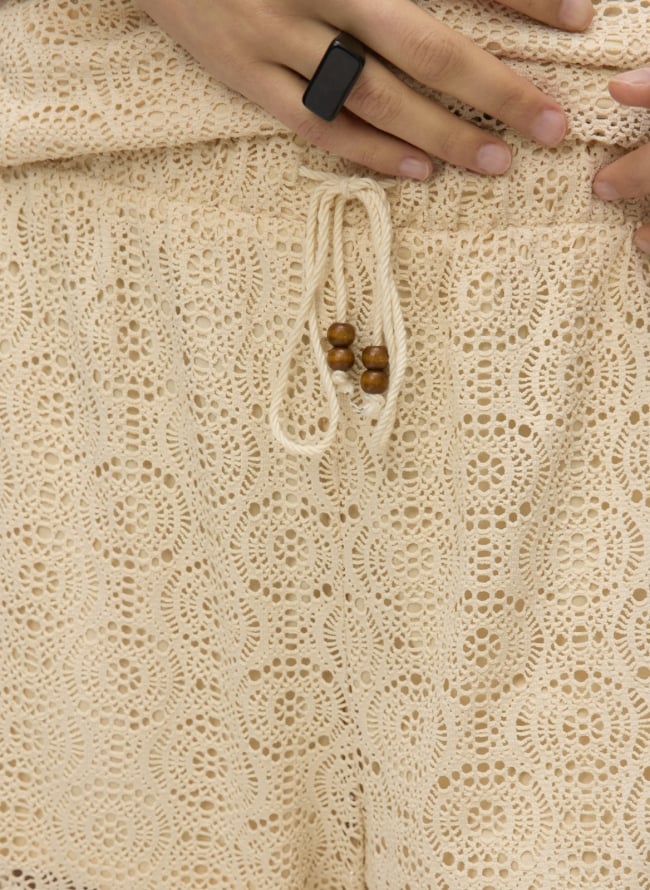 Παντελόνι wideleg crochet Vero Moda 10325044 - Μπεζ