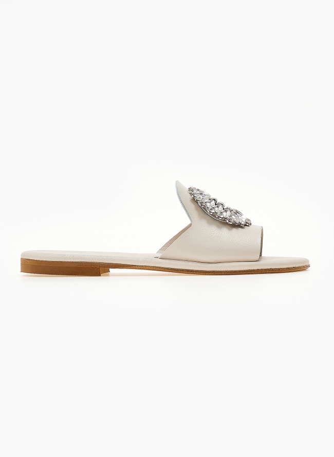Σανδάλια δερμάτινα με πέτρες Iris Sandals - Ζαχαρί