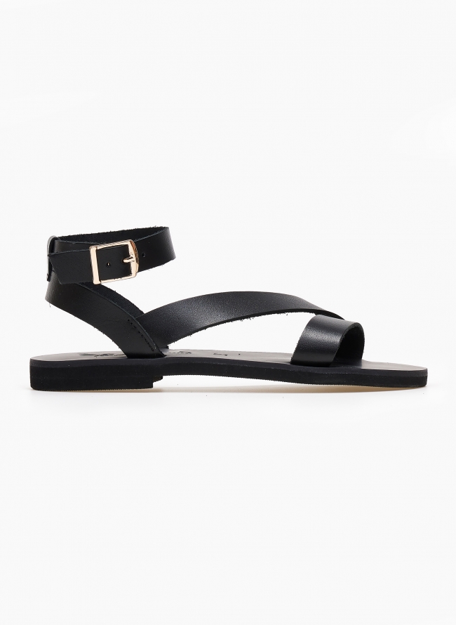 Σανδάλια δερμάτινα με μπαρέτα Iris Sandals - Μαύρο