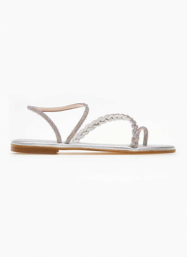 Σανδάλια δερμάτινα με στρας Iris Sandals - Ιριδίζον
