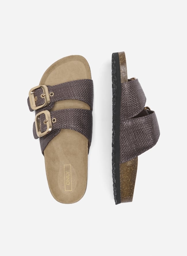 Σανδάλια flatforms από ψάθα ONLY 15341226 - Μωβ