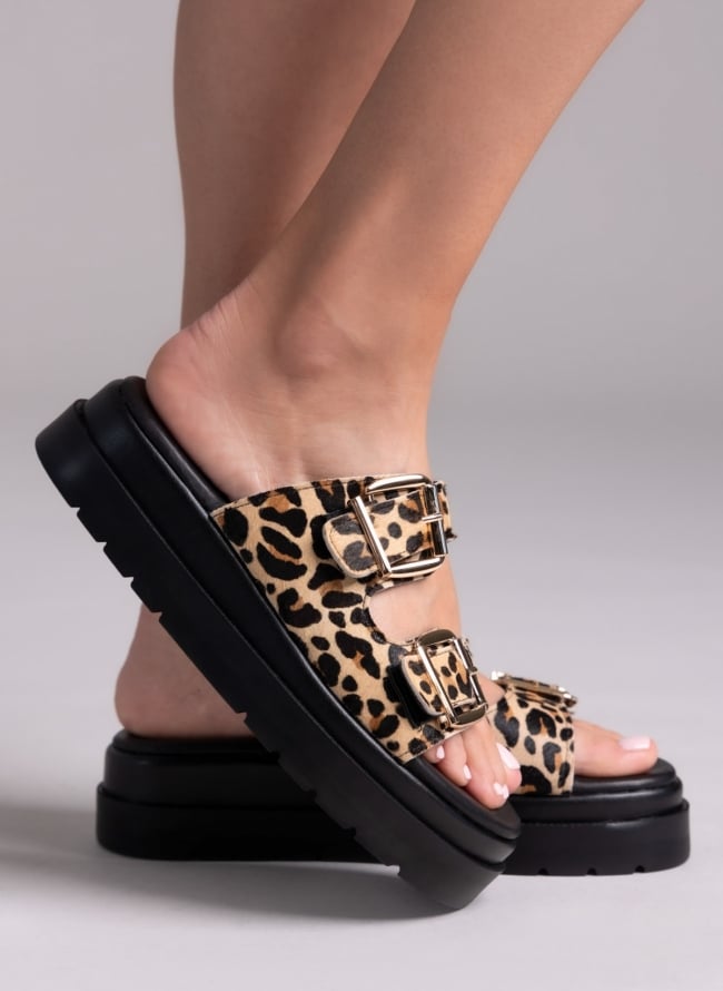 Σανδάλια flatforms με print Mariella Fabiani 2551/95 - Leopard
