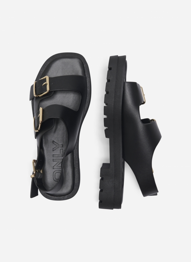 Σανδάλια flatforms με τοκάδες Only 15341274 - Μαύρο