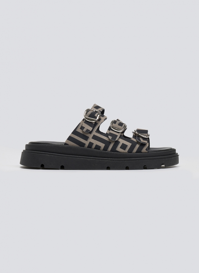 Σανδάλια flatforms υφασμάτινα με τρεις φάσες Tfp - Τάουπε