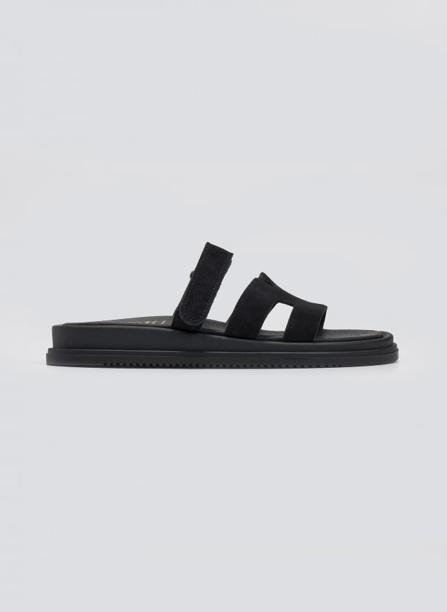Σανδάλια καστόρινα με velcro Estil - Μαύρο