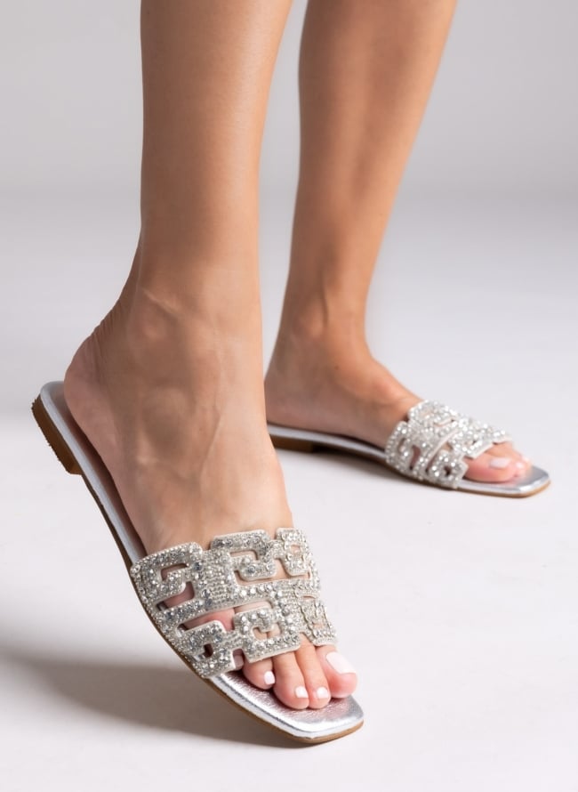 Σανδάλια με στρας φάσα Iris sandals - Ασημί