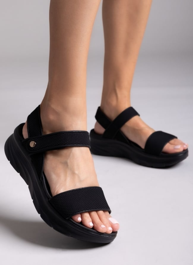 Σανδάλια sporty με velcro  - Μαύρο