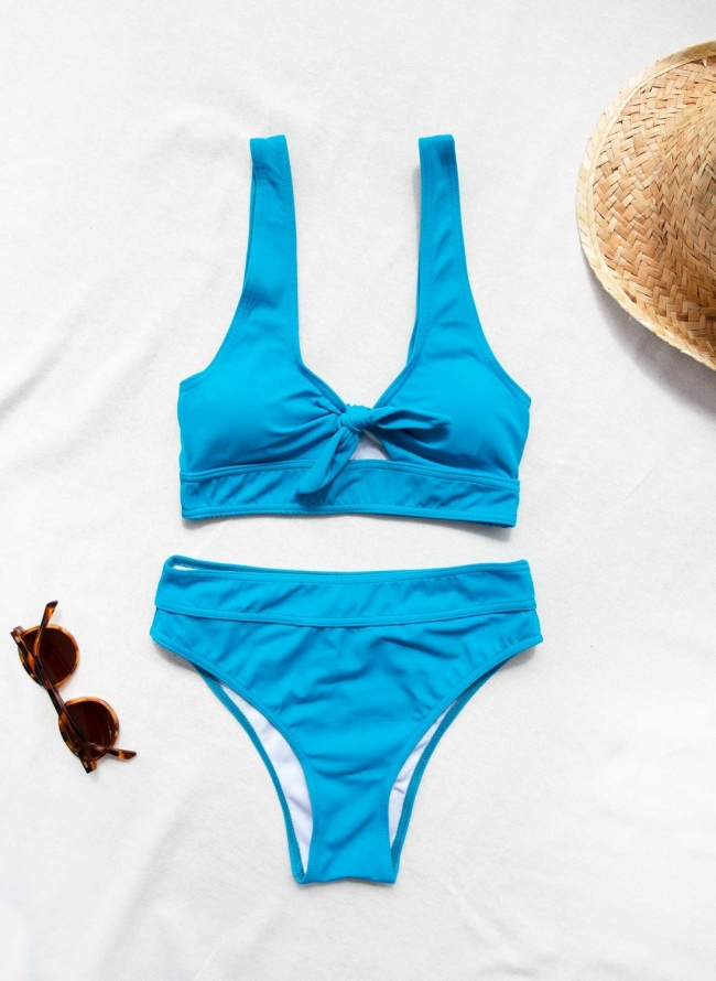 Σετ bandeau bikini με άνοιγμα - Τυρκουάζ