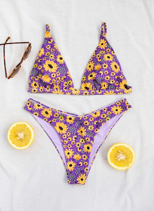 Σετ bikini floral - Μωβ