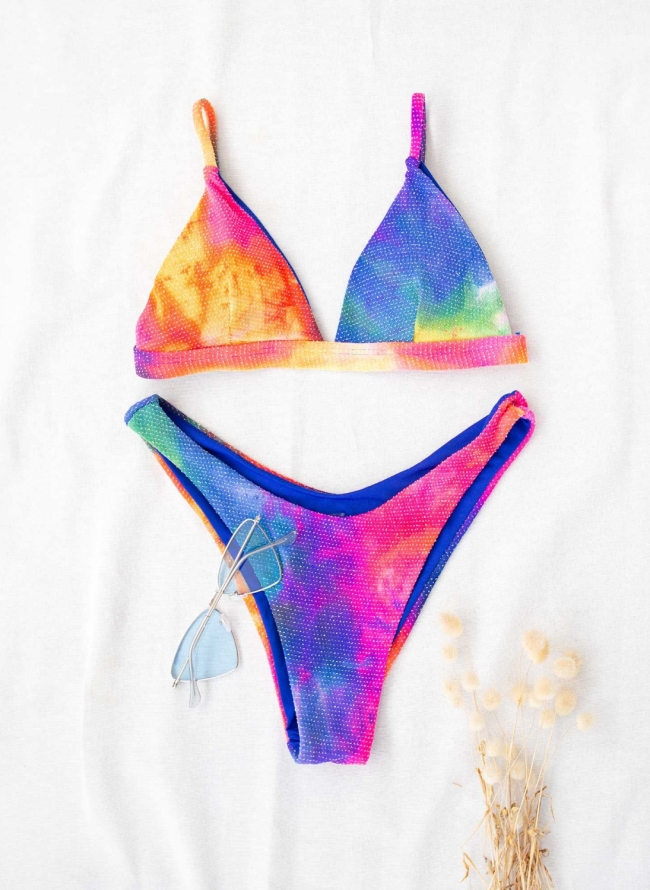 Σετ γυαλιστερό πολύχρωμο bikini - Multi