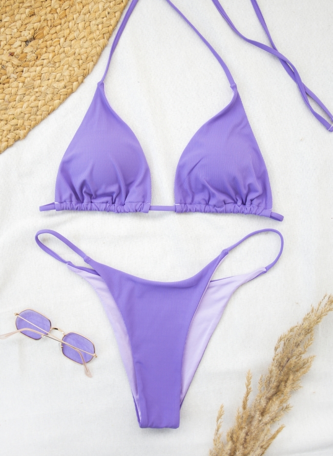 Σετ ριπ bikini με κορδόνι  - Λιλά