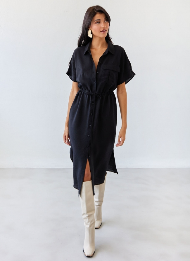 Φόρεμα με γιακά Vero Moda 10298782 - Μαύρο