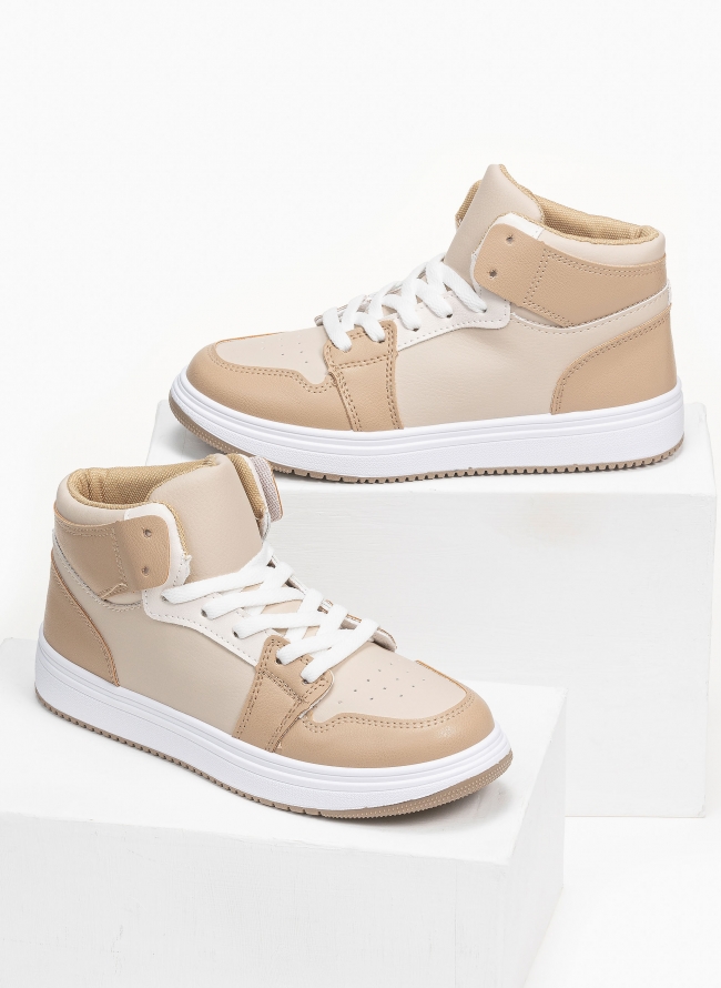 Sneakers μποτάκια με suede λεπτομέρειες - Πούρο