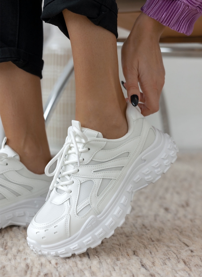 Sneakers chunky με σχέδιο - Λευκό