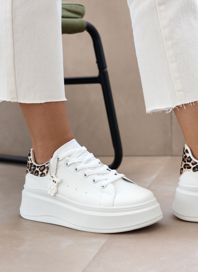 Sneakers flatform με διχρωμία - Leopard