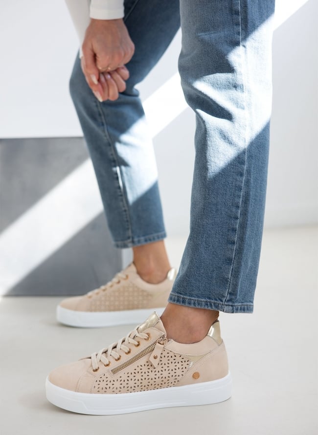 Sneakers flatforms με φερμουάρ Xti 142229 - Μπεζ