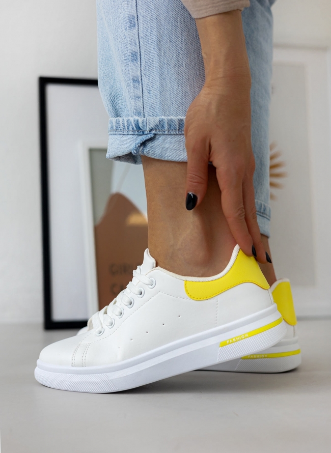 Sneakers με διχρωμία - Κίτρινο