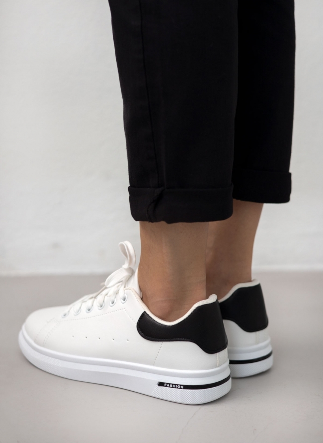 Sneakers με διχρωμία - Λευκό/Μαύρο