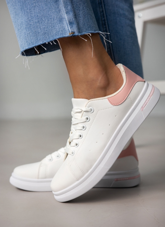 Sneakers με διχρωμία - Λευκό/Ροζ