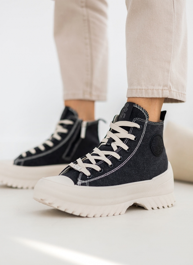 Sneakers μποτάκια με chunky σόλα Refresh 170803 - Μαύρο
