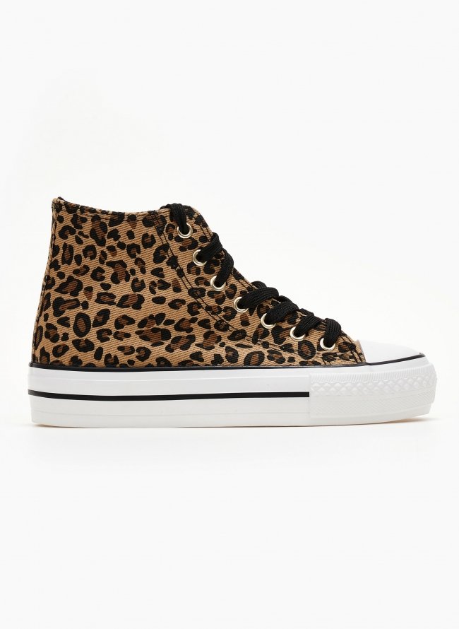 Sneakers μποτάκια πάνινα - Leopard