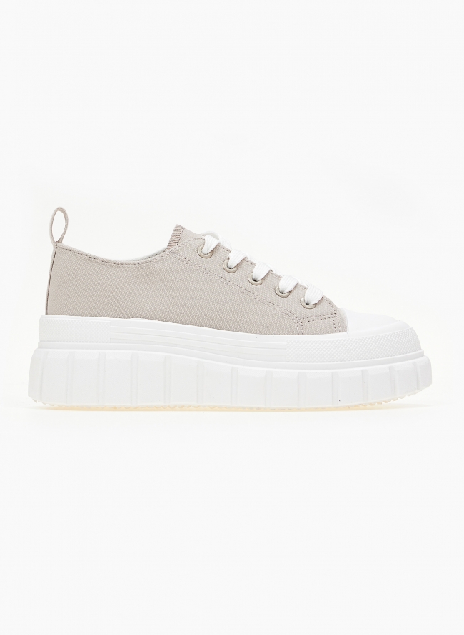 Sneakers πάνινα με σχέδιο στη σόλα - Γκρι