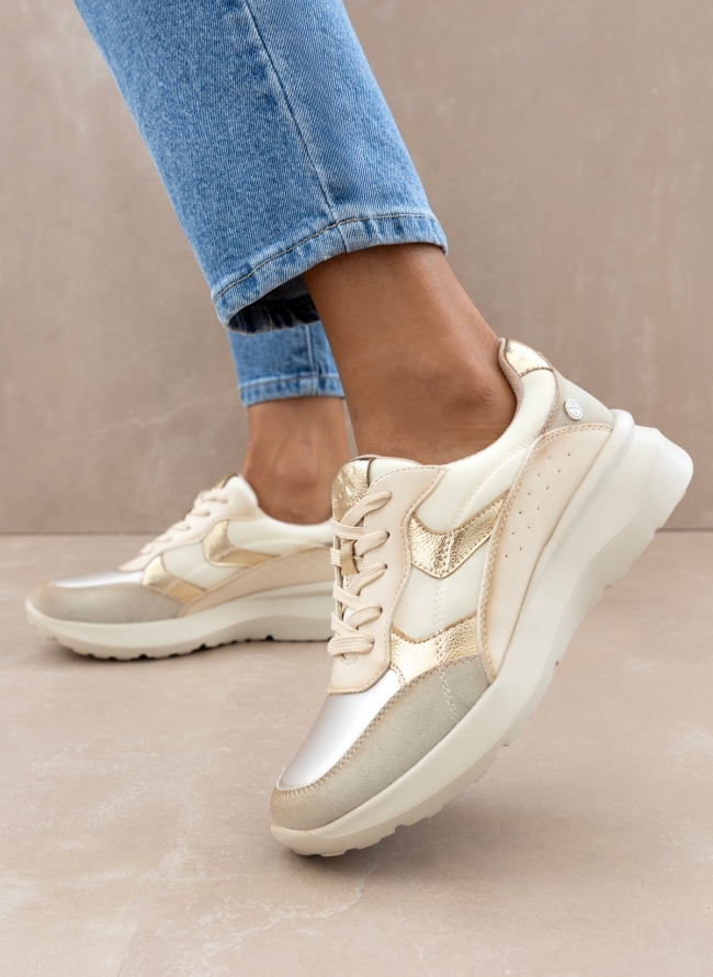 Sneakers σε συνδυασμό υλικών Xti 143363 - Μπεζ