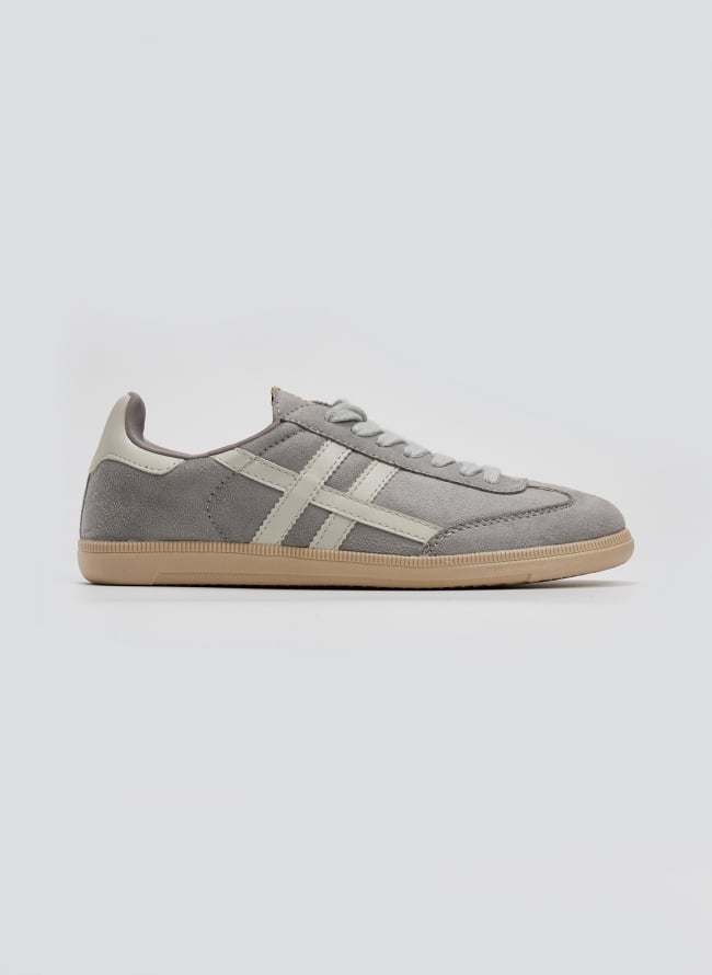 Sneakers suede με ρίγες CORINA - Γκρι