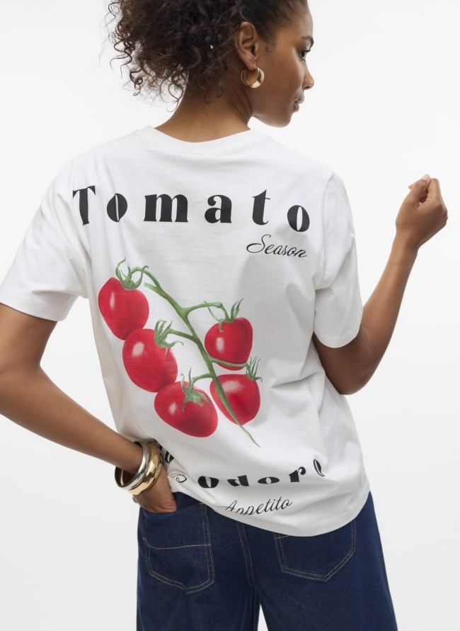 T-shirt με στάμπα Vero Moda 10329799 - Λευκό
