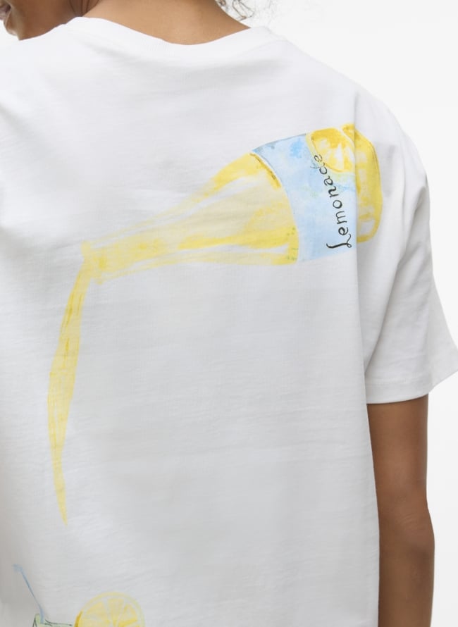 T-shirt με στάμπα Vero Moda 10329799 - Λευκό