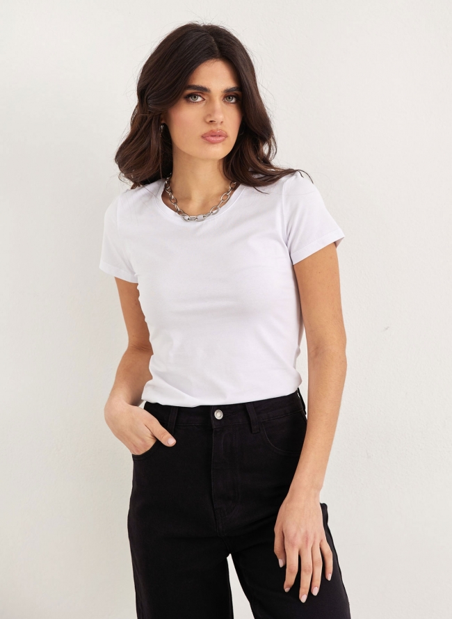 T-shirt βαμβακερό - Λευκό