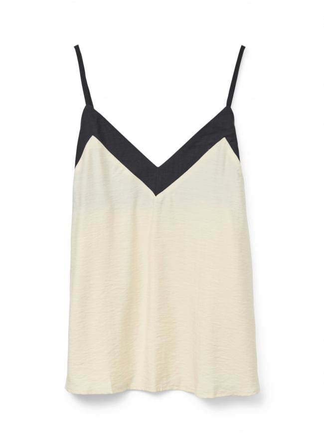 Τοπ ραντάκι με διχρωμία Vero moda 10329790 - Μπεζ/Μαύρο