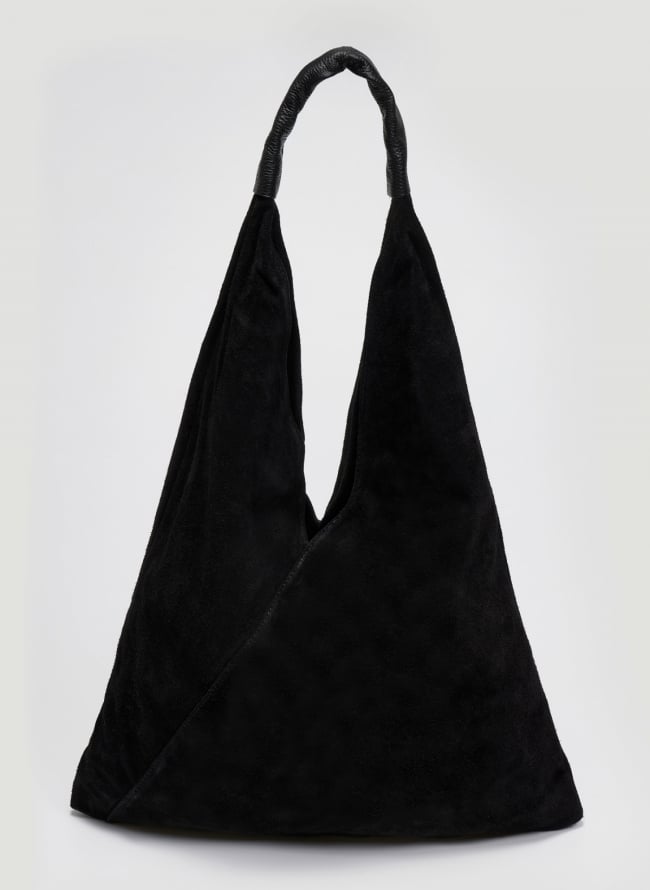 Tote bag από δέρμα καστόρι - Μαύρο