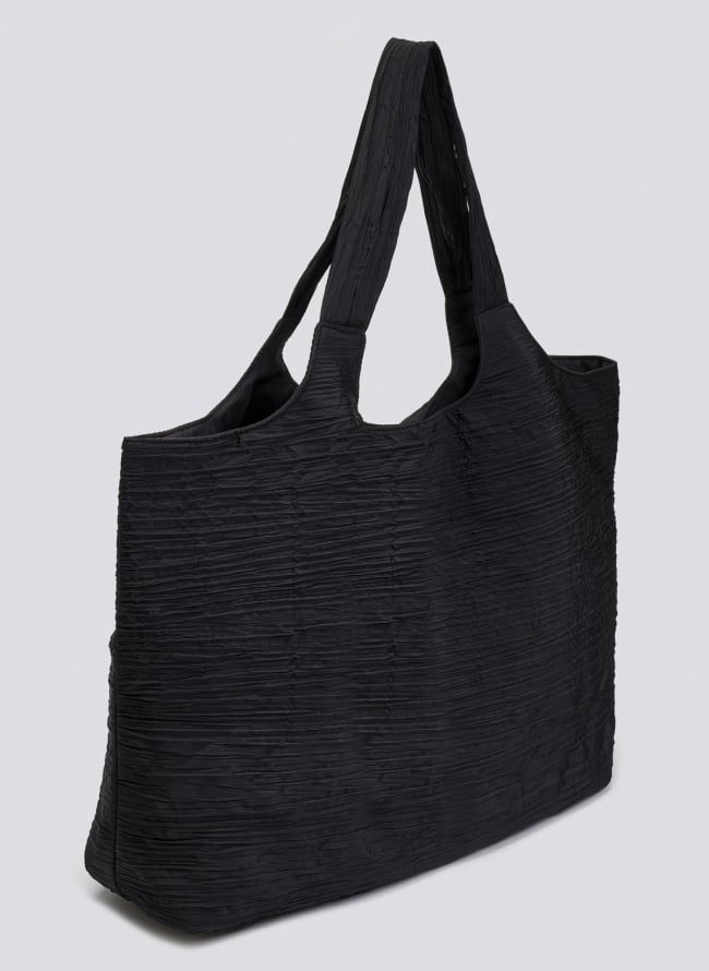 Τσάντα shopper υφασμάτινη Pieces 17158750 - Μαύρο