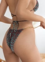 Bikini set με print και αλυσίδα