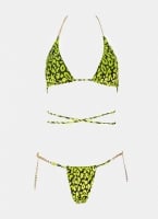 Bikini set με print και αλυσίδα