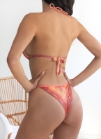 Bikini set με print και διακριτικό glitter
