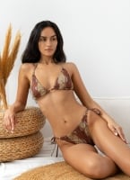 Bikini set με print και διακριτικό glitter